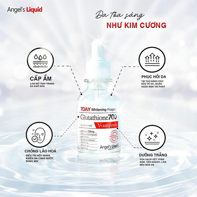Serum dưỡng trắng Angel's Liquid 7Day Whitening Program Glutathione 700 V-Ample ảnh 2