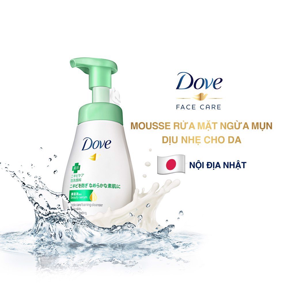 Sữa rửa mặt dạng bọt Dove Beauty Serum Pimple Care Foaming Cleanser Mild To Skin, Less Tight Peeling ảnh 2