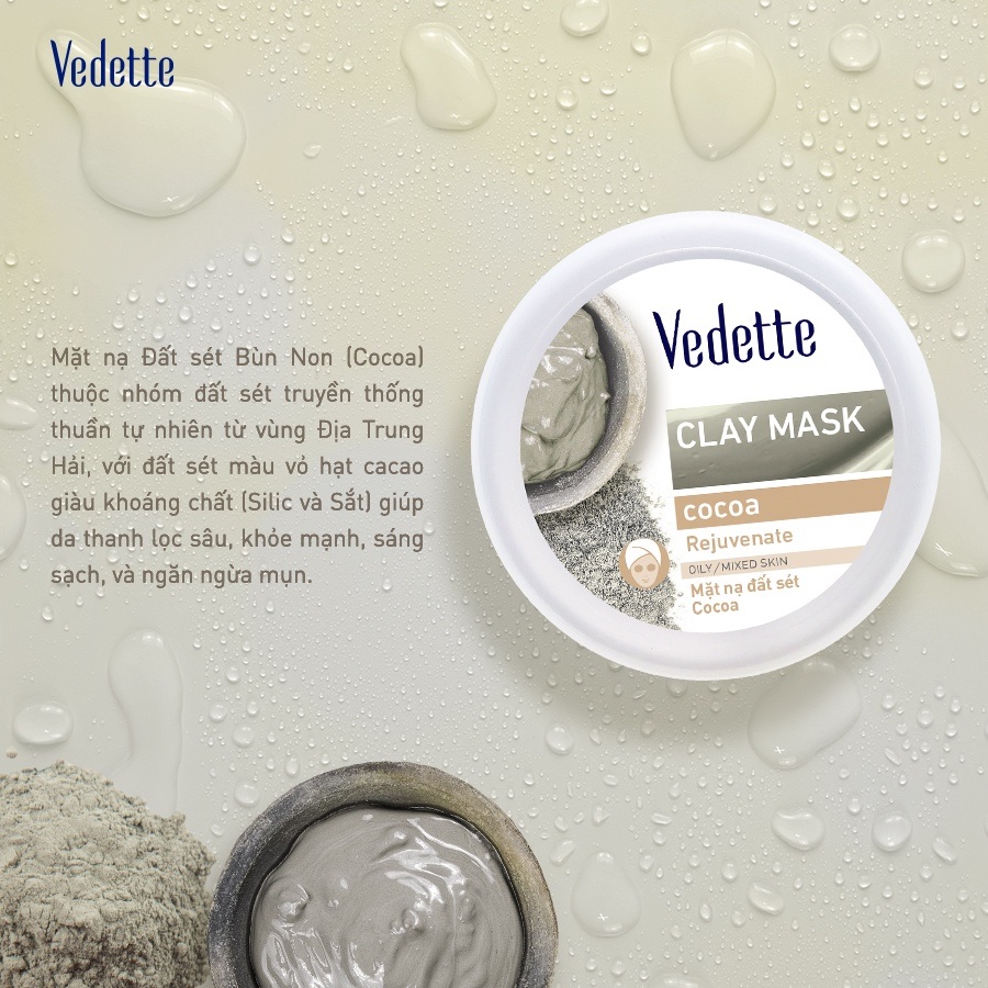 Mặt nạ đất sét bùn non sạch sâu dịu nhẹ Vedette là giải pháp rất cần thiết để bổ sung những dưỡng chất giúp da lão hoá chậm ảnh 2