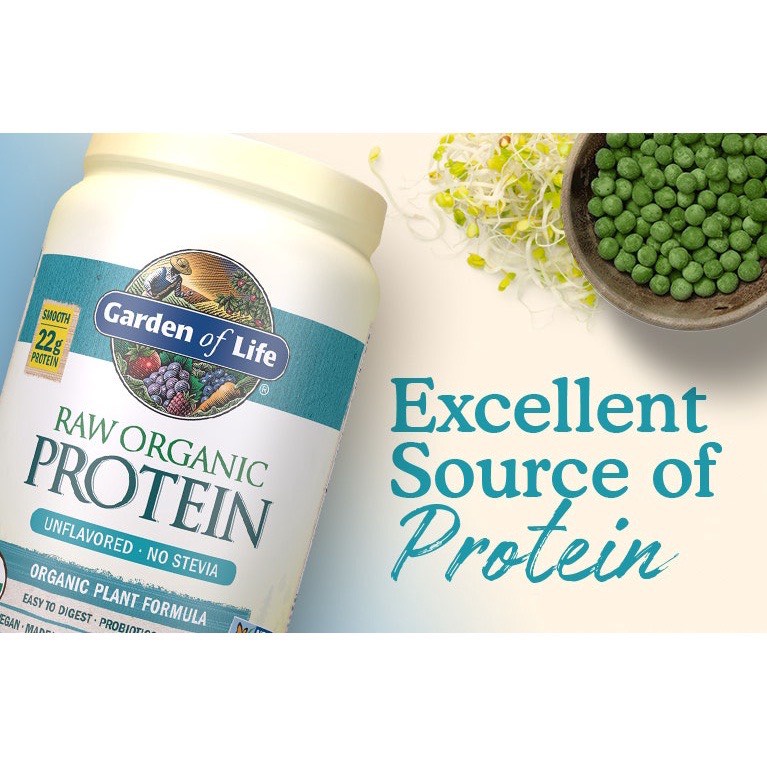Bột ngũ cốc, pha sữa thuần chay hữu cơ Garden of Life Raw Organic Protein ảnh 1