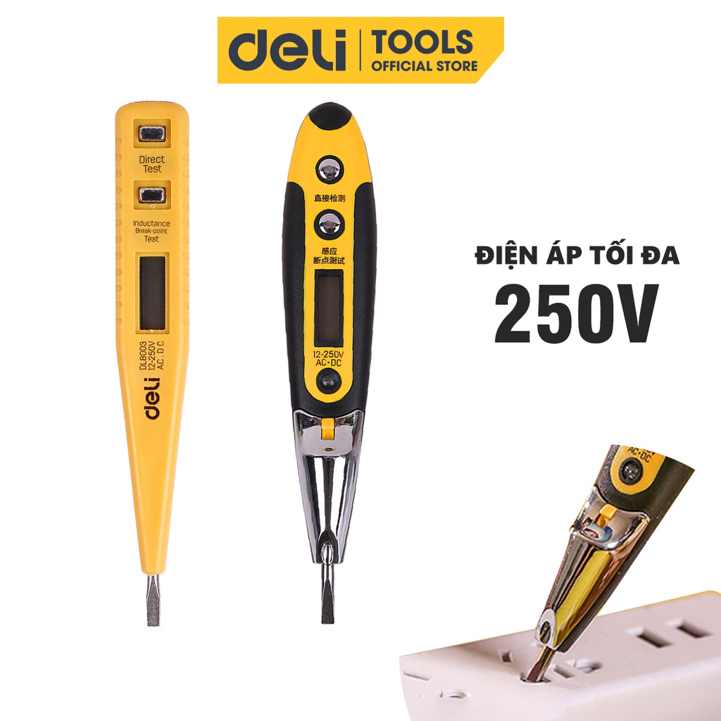 Bút Thử Điện Deli 12 - 250 V EDL8005/ EDL8003 ảnh 1