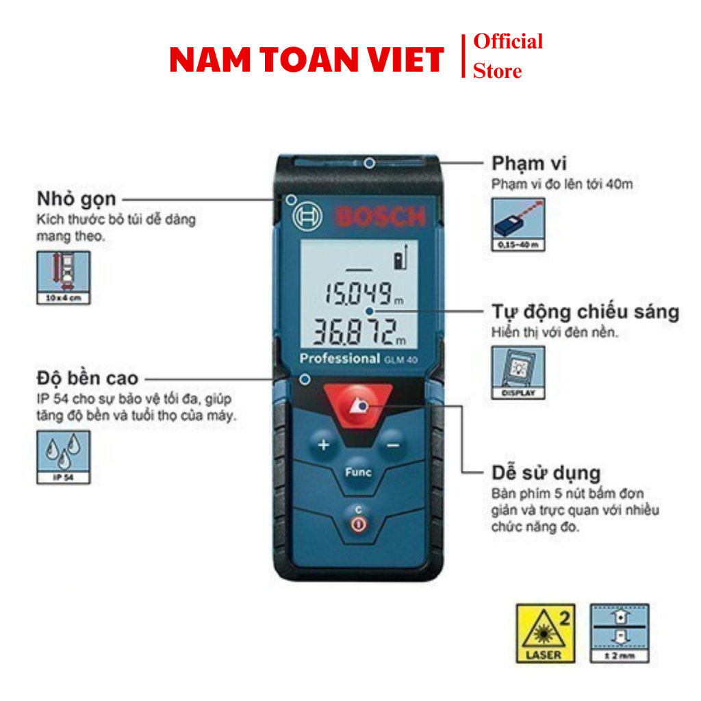 Thước Đo Laser Bosch GLM 40 ảnh 1