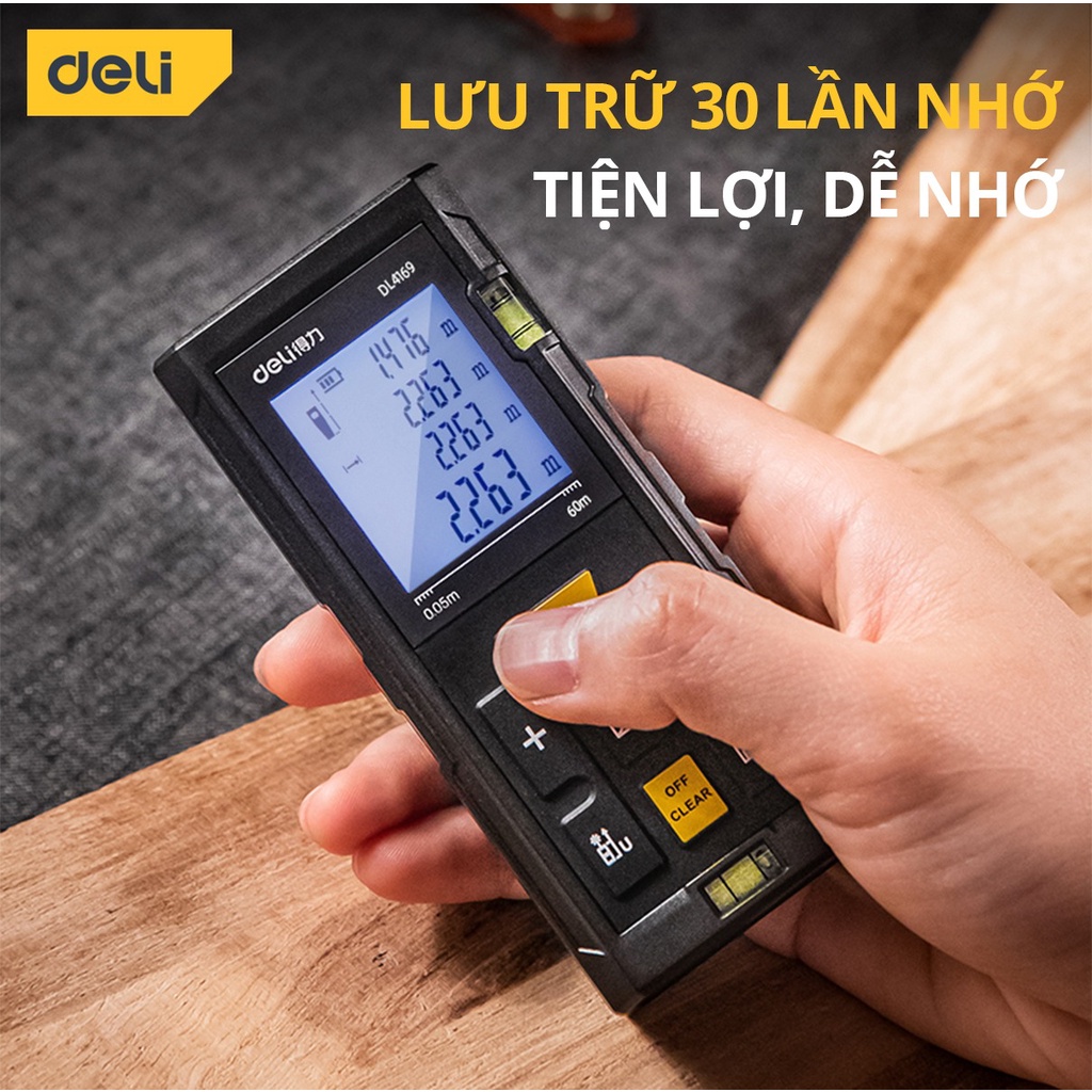 Thước Đo Laser Deli EDL4168 ảnh 1