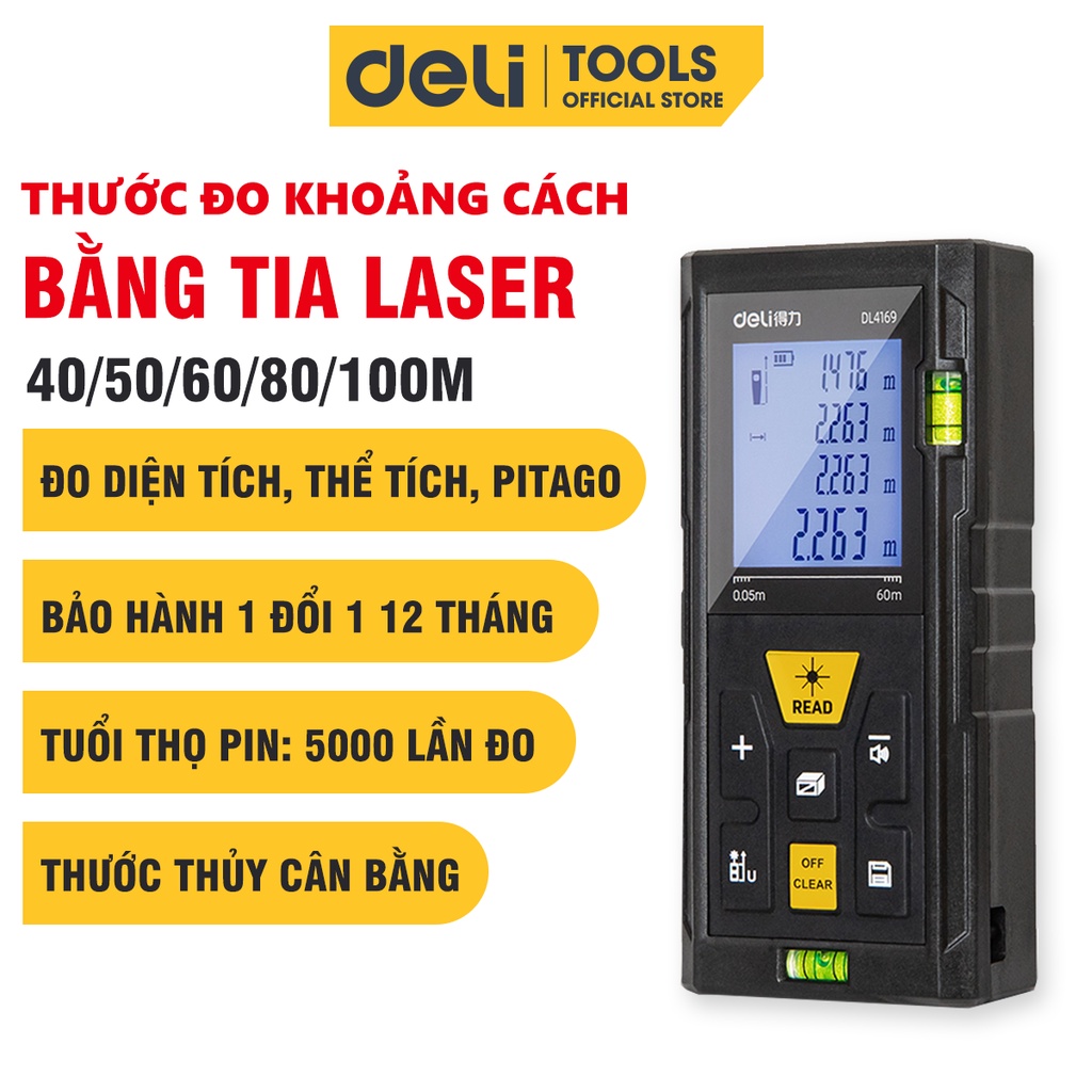 Thước Đo Laser Deli EDL4168 ảnh 2