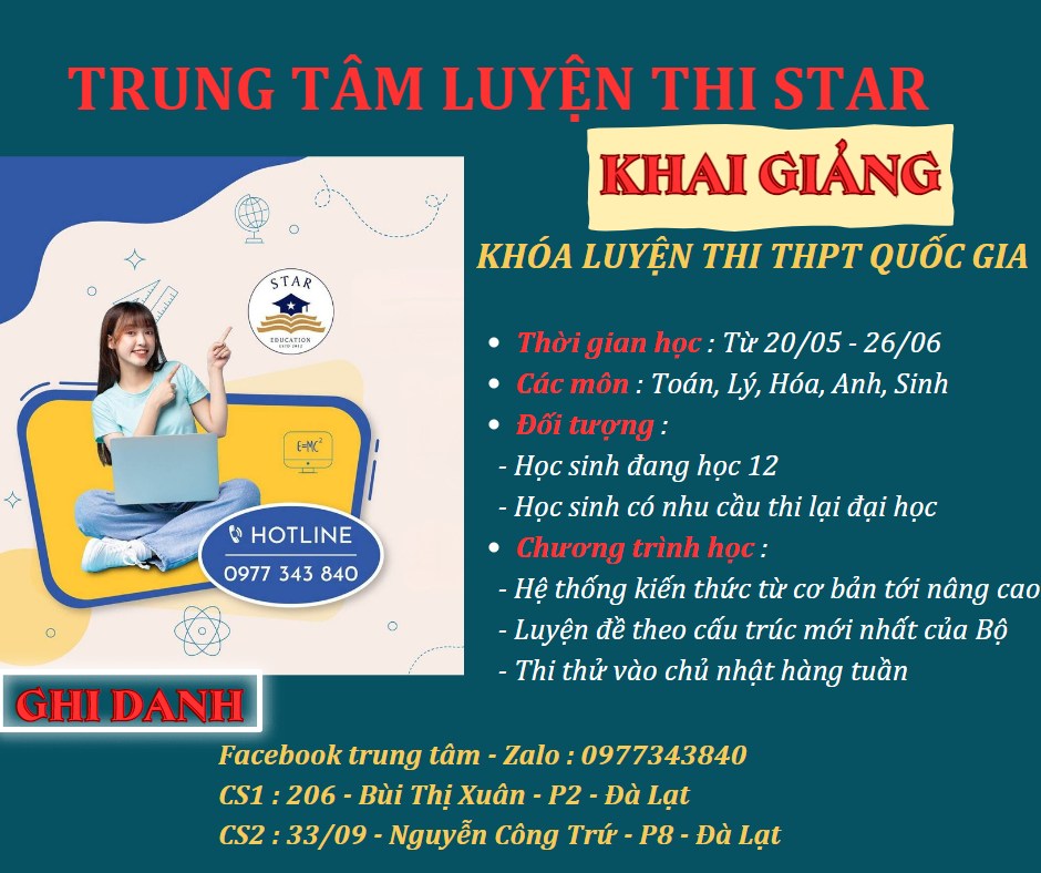 Địa chỉ luyện thi THPT quốc gia tốt nhất Đà Lạt