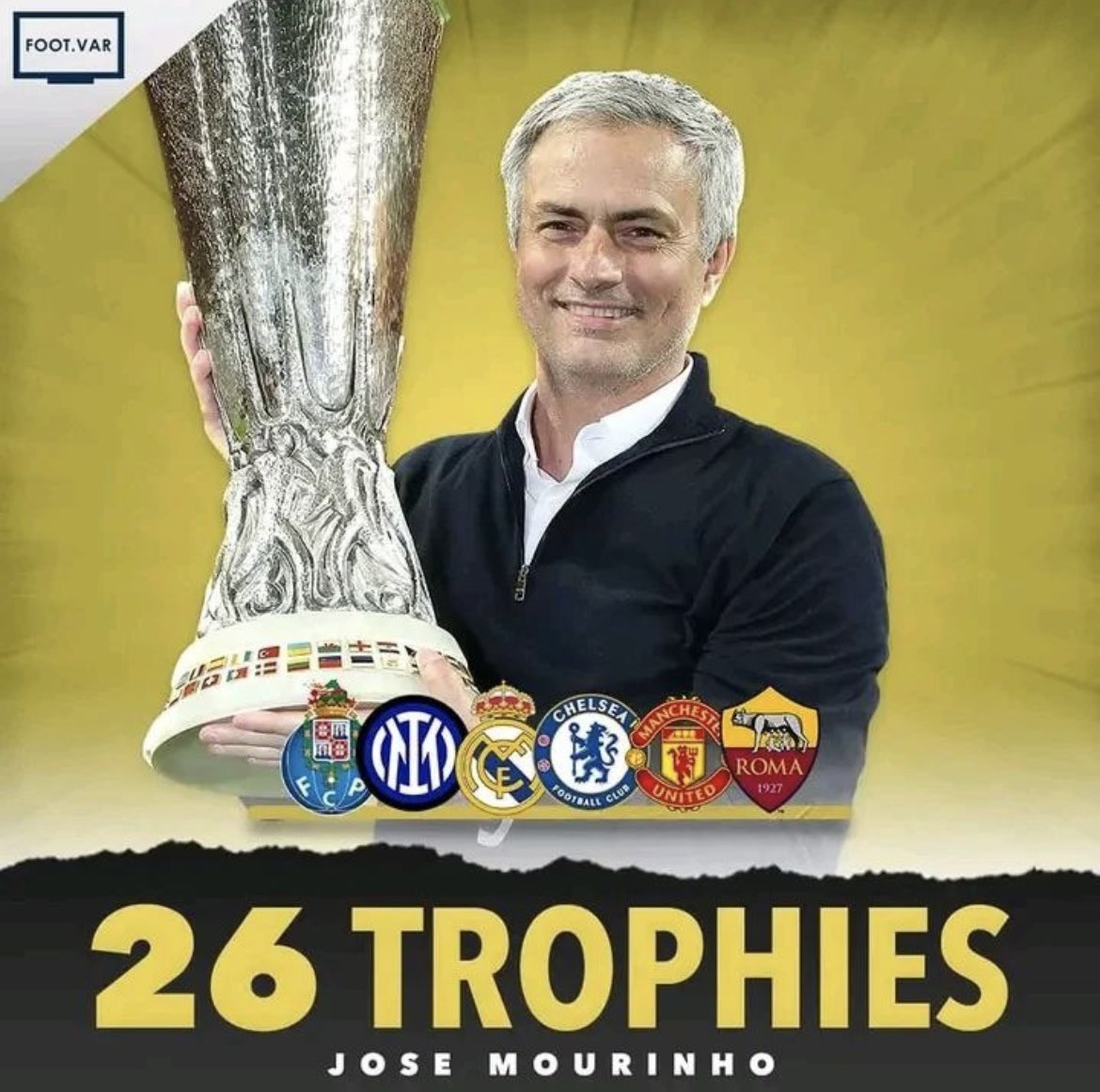 Jose Mourinho đã giành được 26 chiếc cúp vô địch ảnh 1