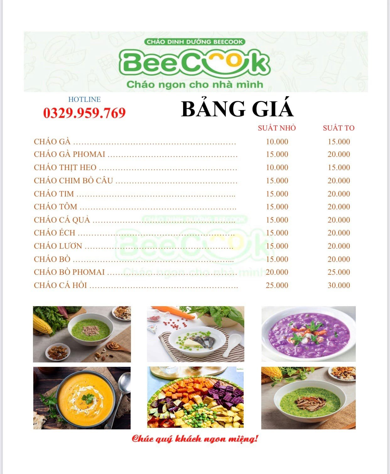 Cháo Dinh Dưỡng Cao Cấp BEECOOK ảnh 2