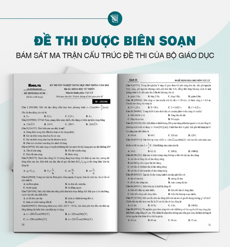 Bộ đề minh họa môn Vật lý 2023 ảnh 2