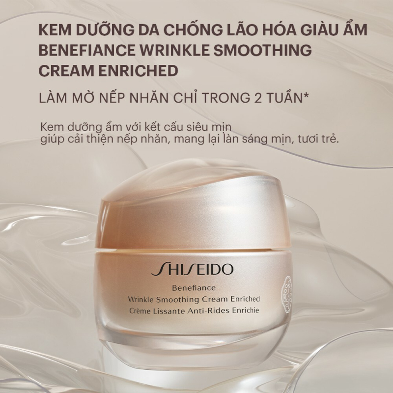 Kem dưỡng da chống lão hóa giàu ẩm Shiseido Benefiance Wrinkle Smoothing Cream Enriched ảnh 2