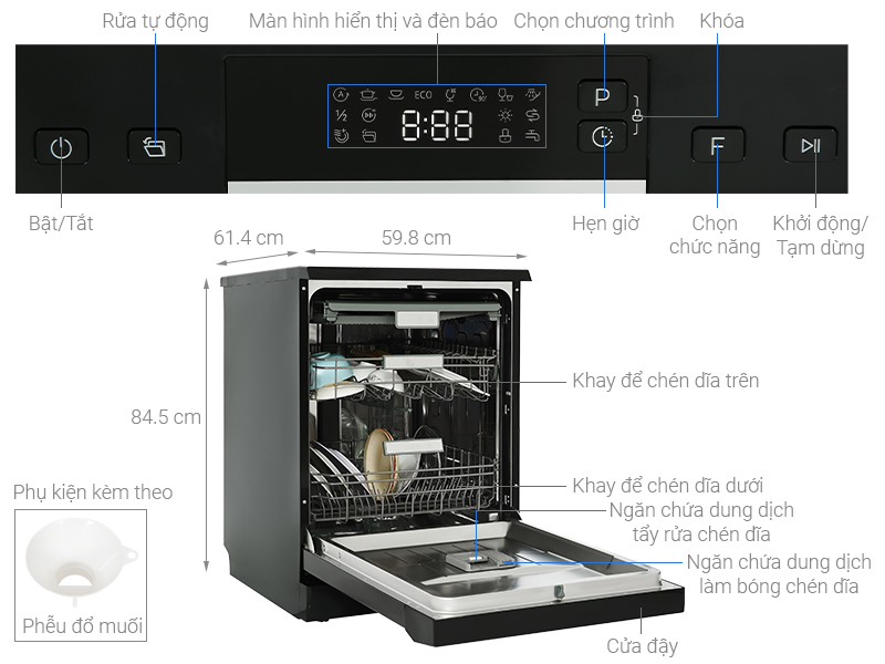 Máy rửa chén độc lập Hafele HDW-F60EB ảnh 1