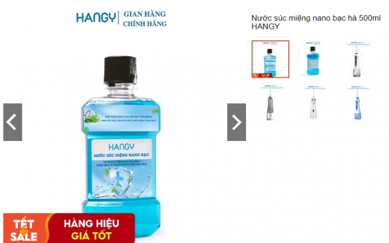 Nước súc miệng nano bạc hà HANGY ảnh 1