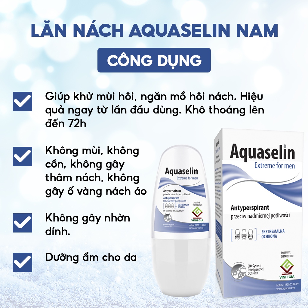 Lăn nách khử mùi nam Aquaselin Extreme For Men ảnh 1