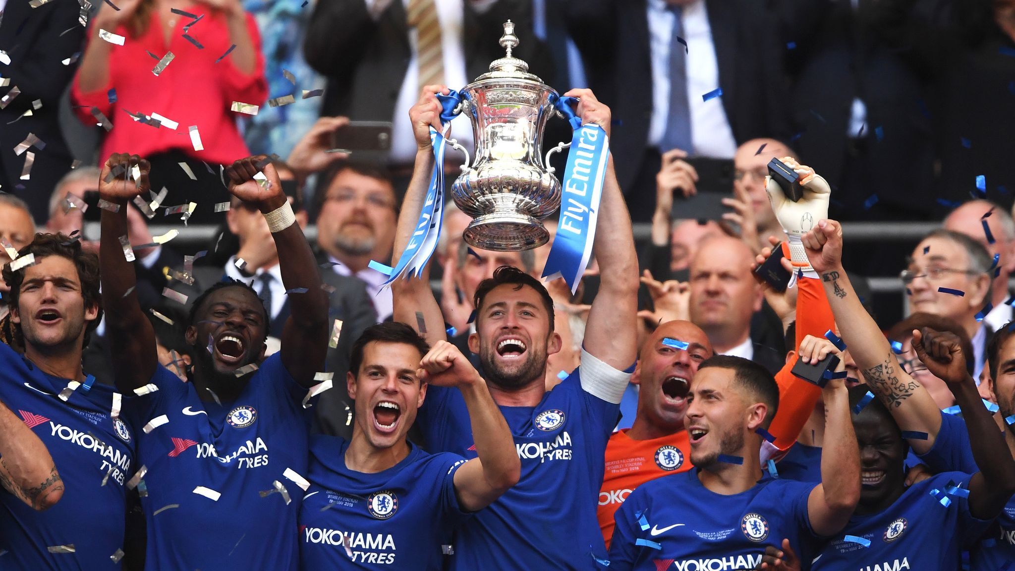 Các cầu thủ Chelsea ăn mừng chức vô địch năm 2018 ảnh 1