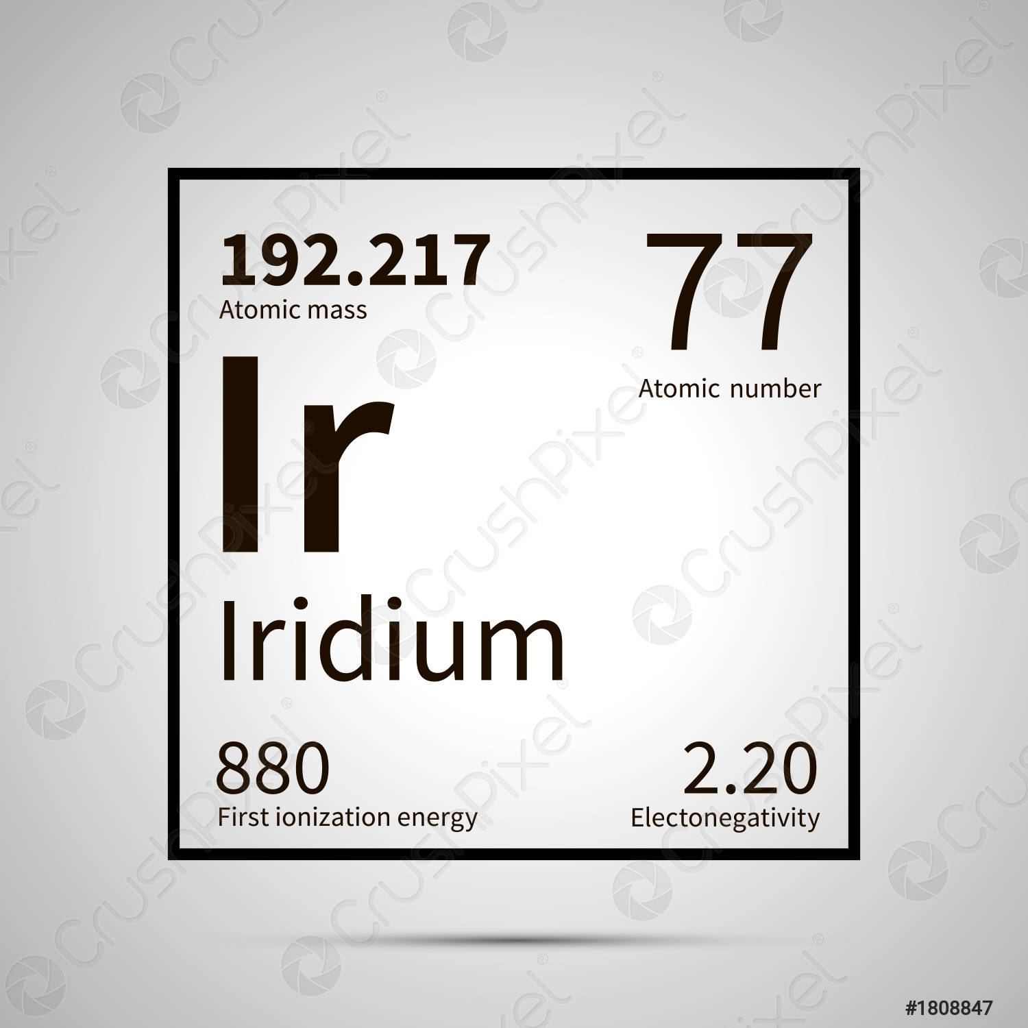 Iridi có độ âm điện là 2.2 ảnh 1