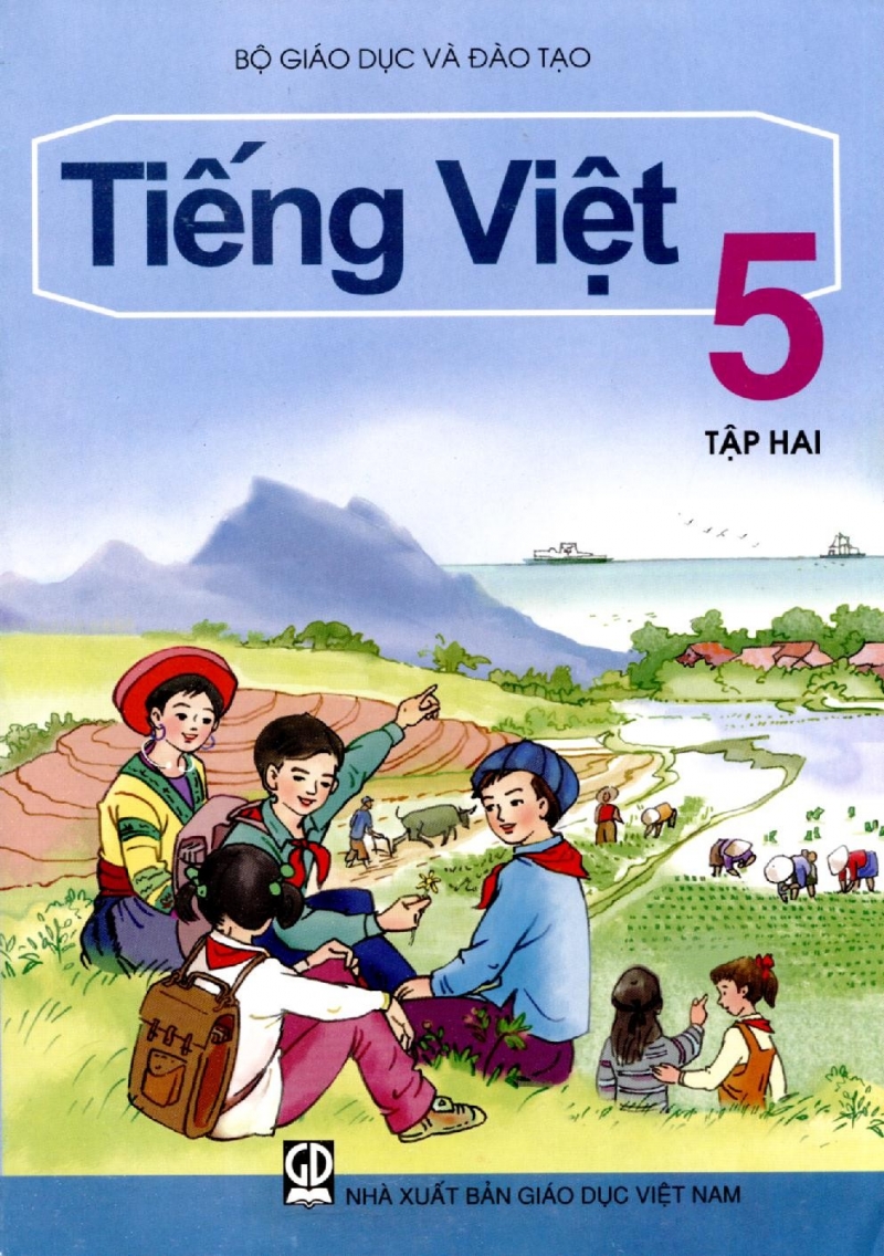 Bìa quyển sách Tiếng Việt 5, tập hai được trang trí rất đẹp ảnh 1