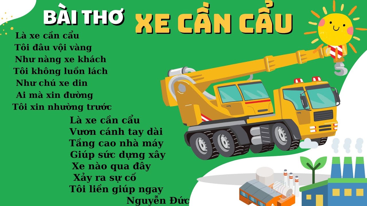 Giáo án mầm non dạy thơ xe cần cẩu chi tiết nhất