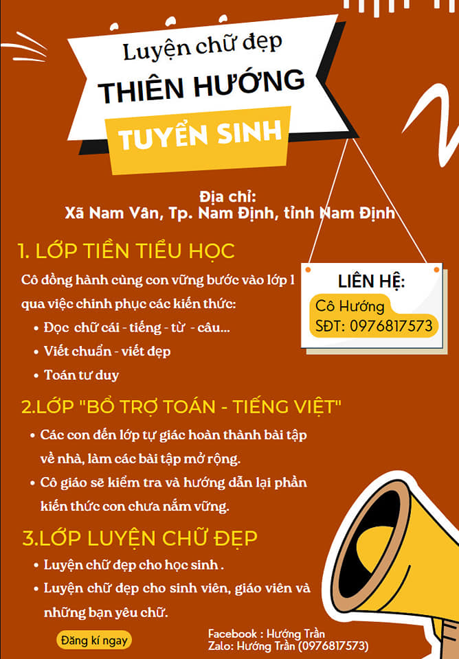 Luyện chữ đẹp Thiên Hướng ảnh 1