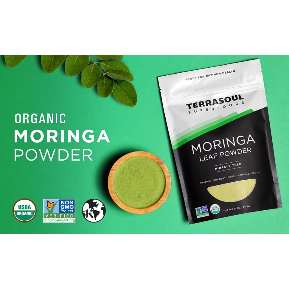 Bột Lá Chùm Ngây Hữu Cơ Terrasoul Superfoods Organic Moringa Leaf Powder ảnh 1