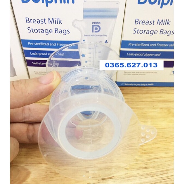 Cốc hút sữa và hứng sữa silicone Dolphin ảnh 1