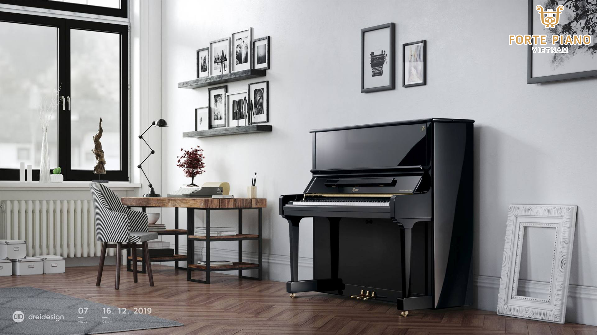 Đàn piano Upright Boston ảnh 2