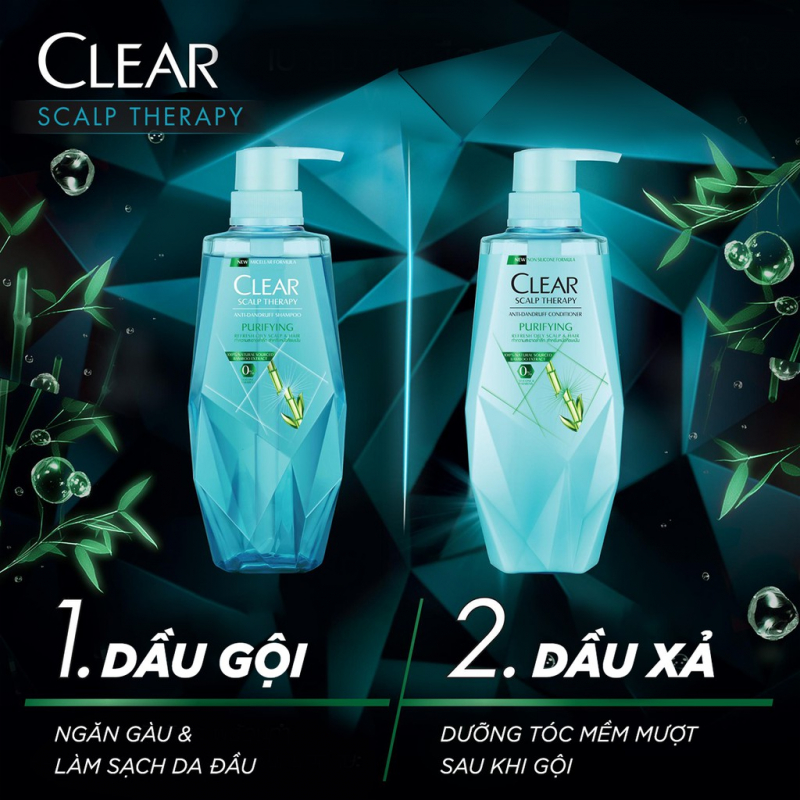 Dầu gội xả trị gàu Clear Scalp Therapy Purifying ảnh 1