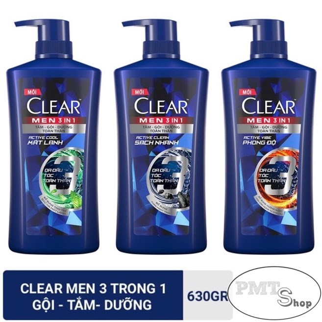 Dầu Tắm Gội CLEAR Men 3 Trong 1 ảnh 1