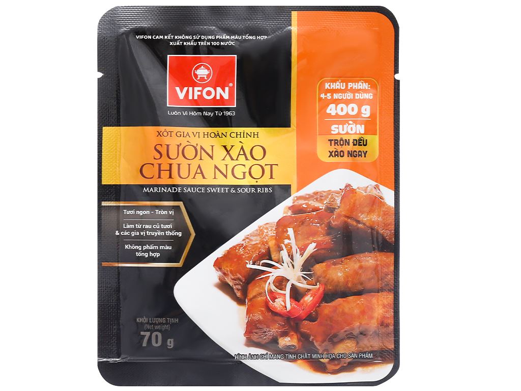 Gia vị hoàn chỉnh sườn xào chua ngọt Vifon ảnh 1