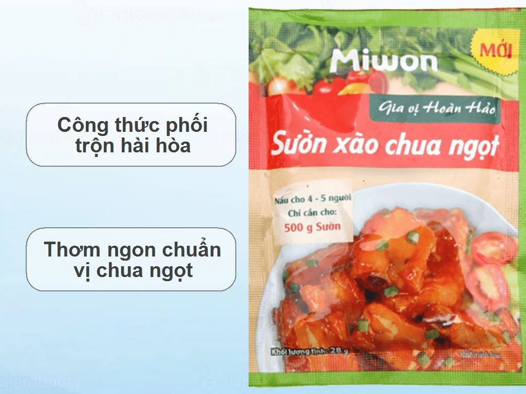 Gia vị hoàn hảo Sườn xào chua ngọt Miwon ảnh 1