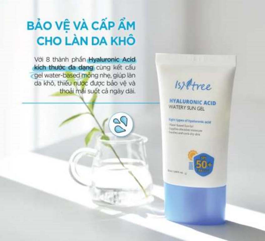 Kem Chống Nắng Hóa Học Isntree Hyaluronic Acid Watery Sun Gel SPF50+/PA++++ ảnh 2