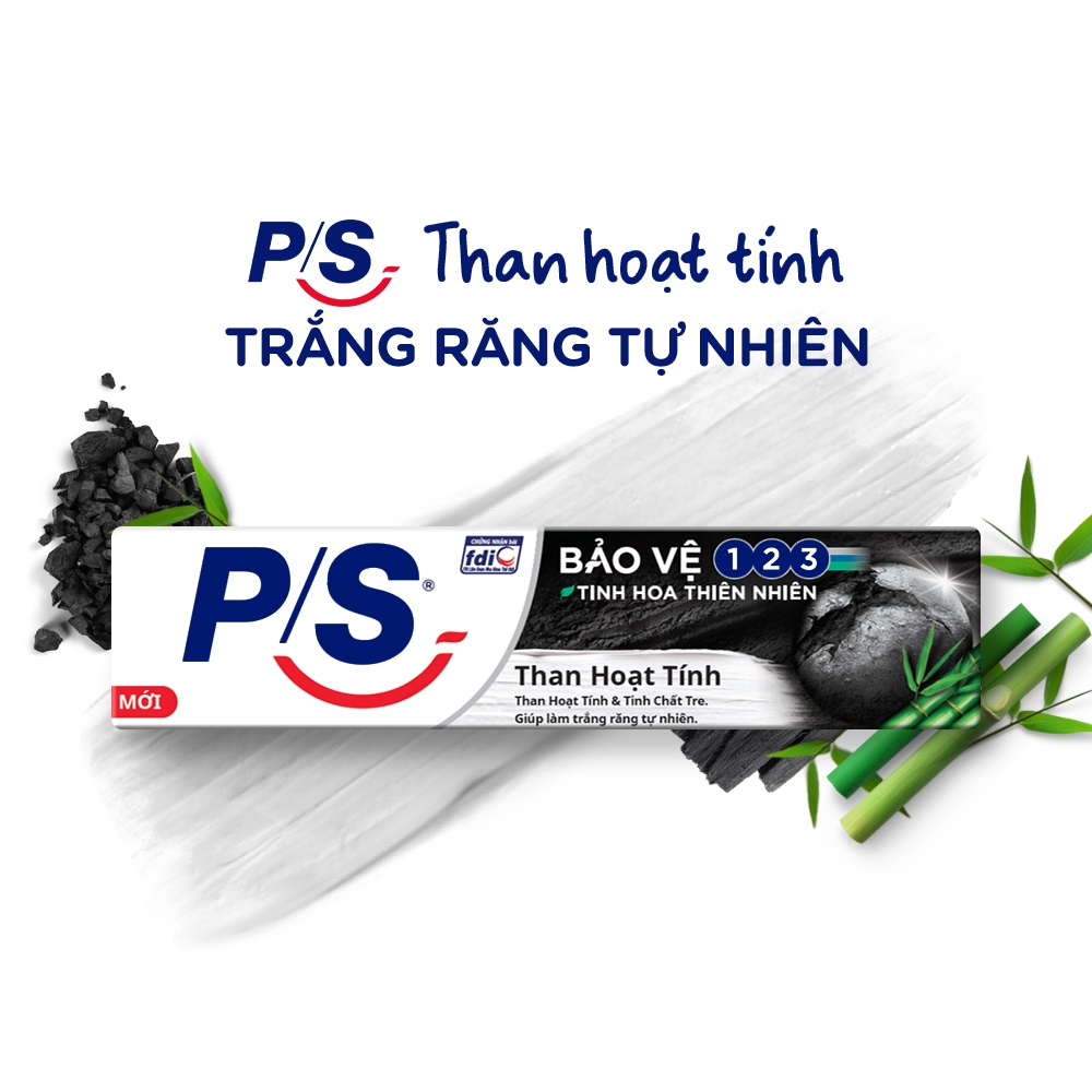 Kem Đánh Răng P/S Bảo Vệ 123 Than Hoạt Tính ảnh 1