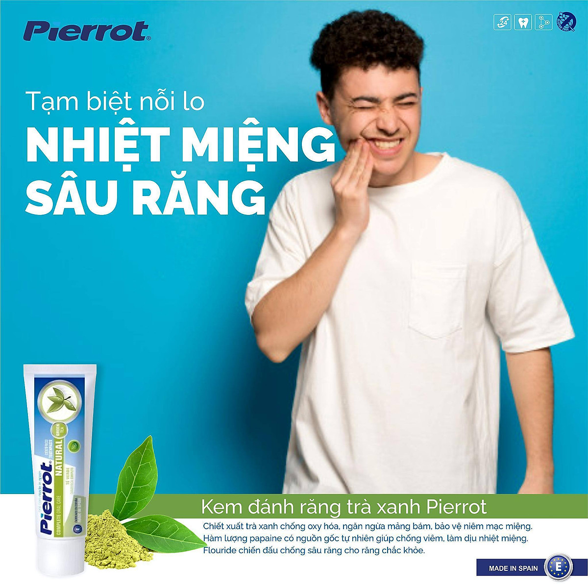 Kem đánh răng Pierrot chiết xuất trà xanh ảnh 1