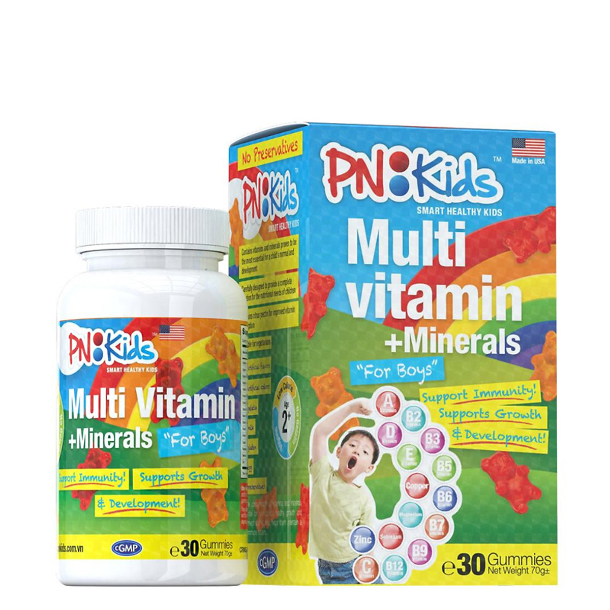 Kẹo dẻo bổ sung vitamin và khoáng chất PNKids Multivitamin + Minerals ảnh 1