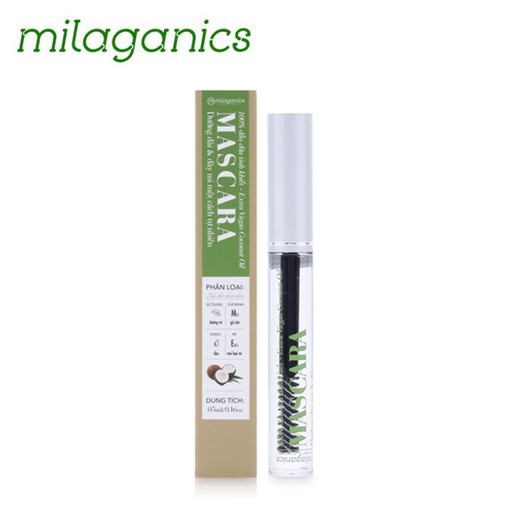 MASCARA DẦU DỪA DƯỠNG DÀI MI, DÀY KHỎE MILAGANICS ảnh 1