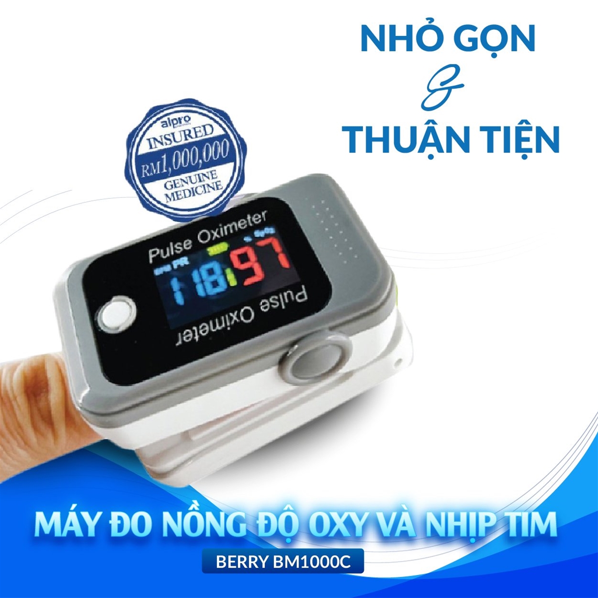 Máy đo nồng độ Oxy SPO2 BERRY BM1000C ảnh 1