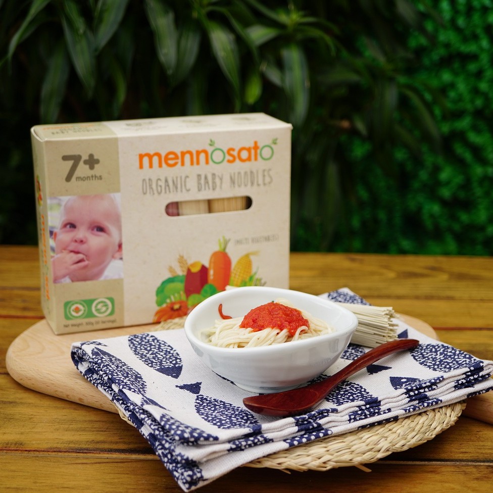 Mì (mỳ) sợi hỗn hợp rau củ hữu cơ cho bé Mennosato ảnh 1