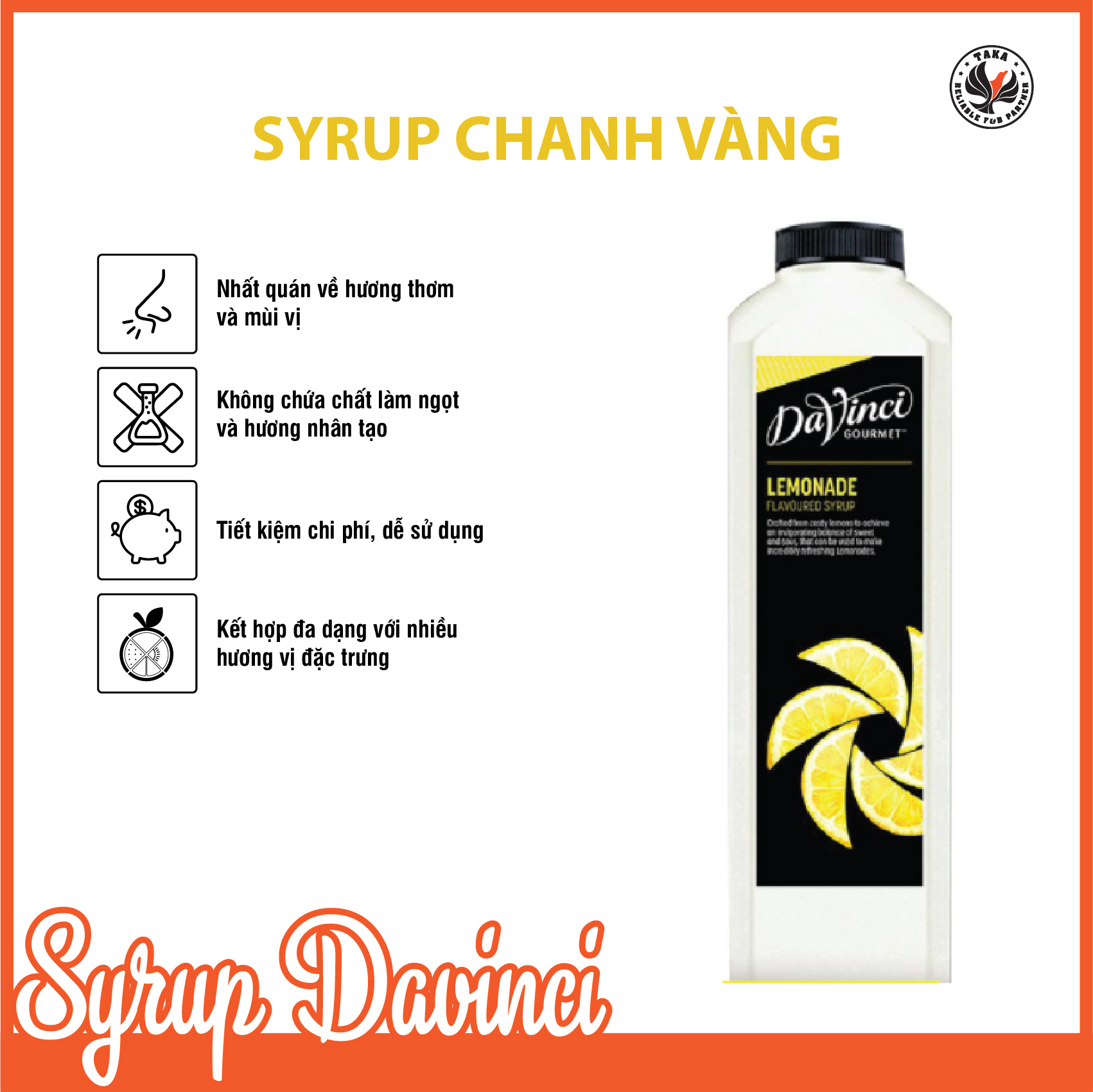 Siro chanh vàng lemonade syrup - davinci gourmet ảnh 1