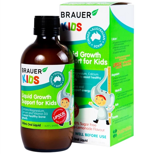 Siro hỗ trợ tăng chiều cao cho bé Brauer Kids Liquid Growth Support ảnh 2