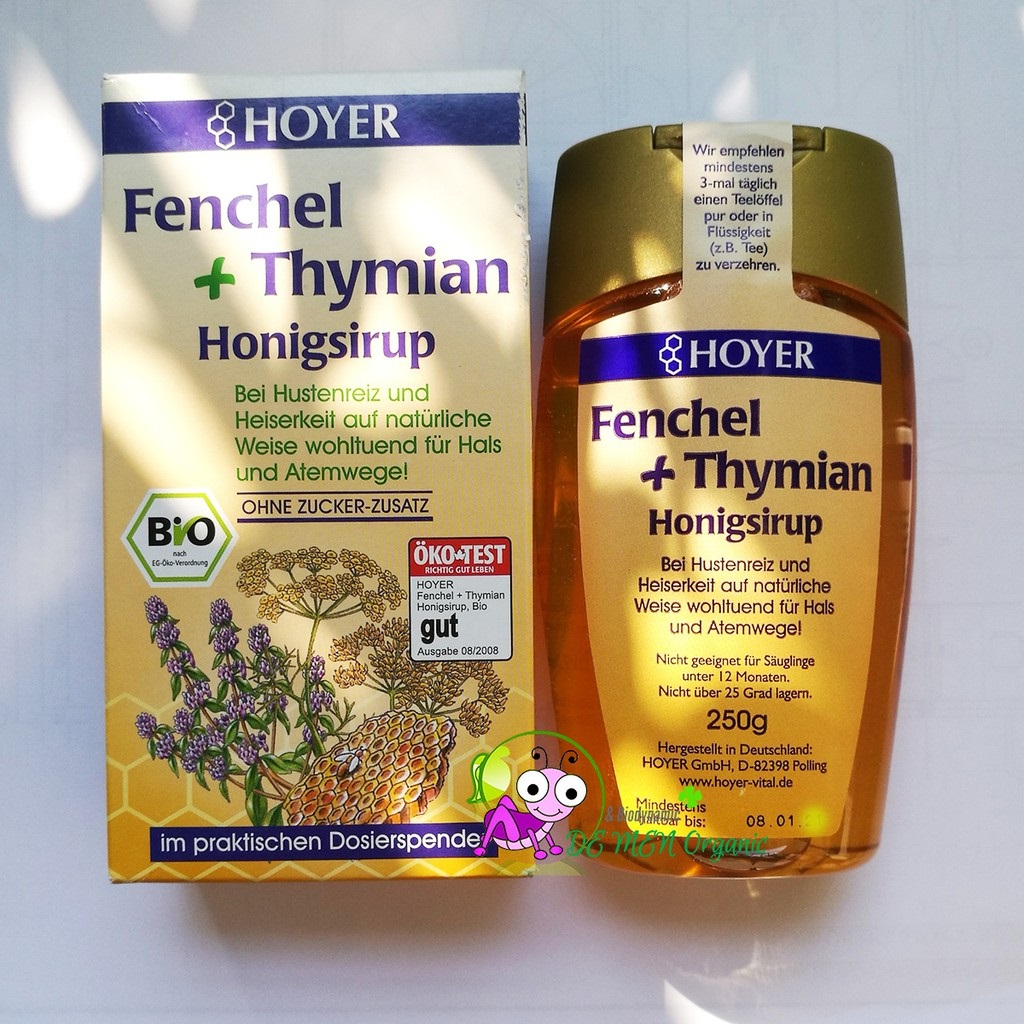Siro mật ong hữu cơ Hoyer Fenchel Thymian Honigsirup ảnh 2