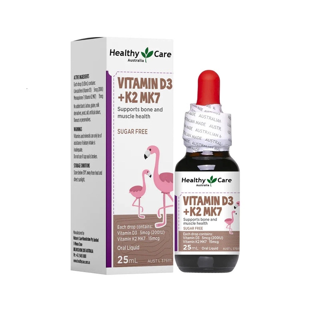 Siro vitamin D3 + K2 MK7 Healthy Care hỗ trợ tăng chiều cao ảnh 2