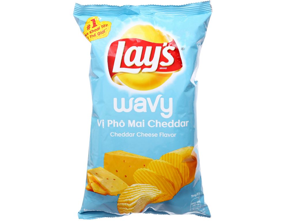 Snack khoai tây vị phô mai cheddar Lay's Wavy ảnh 1