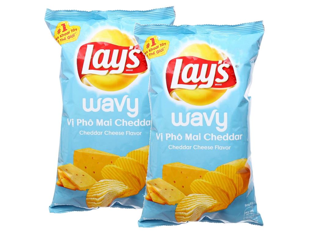 Snack khoai tây vị phô mai cheddar Lay's Wavy ảnh 2