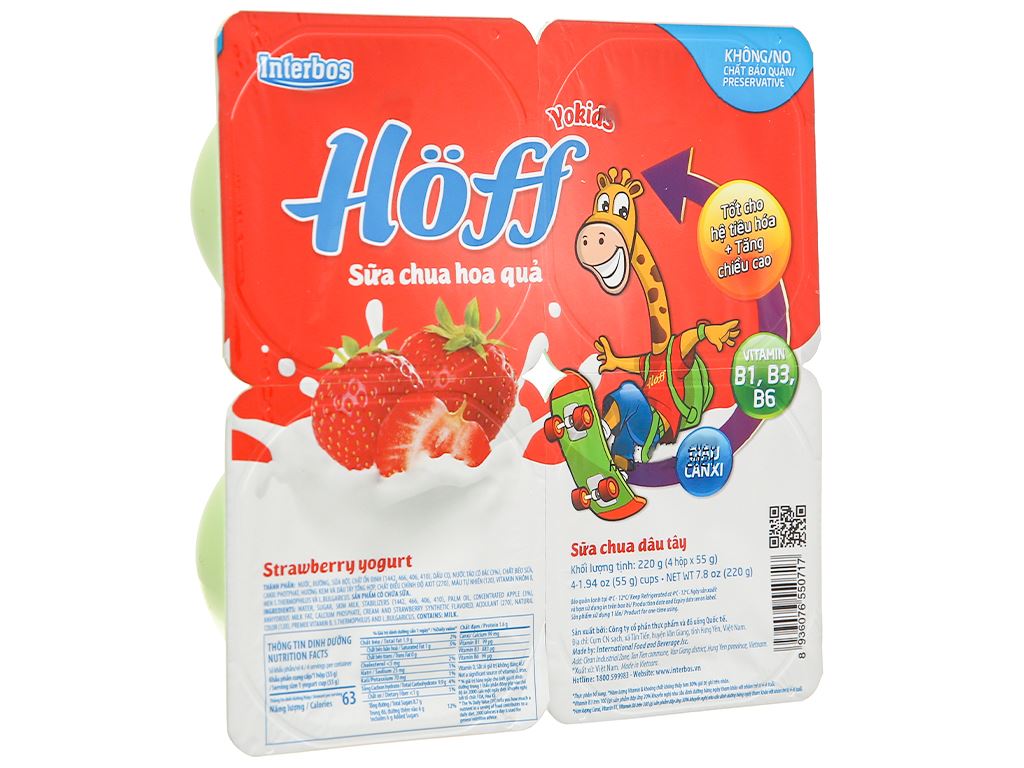 Sữa chua Hoff Yokids vị Dâu tây ảnh 1