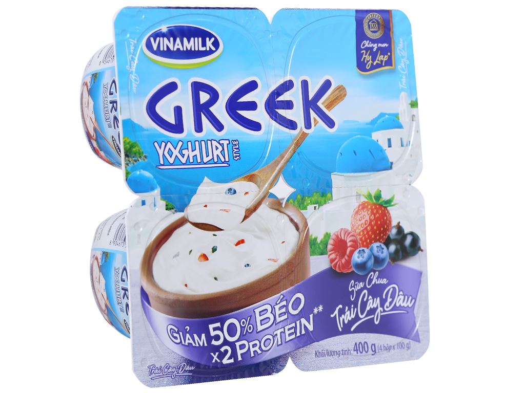 Sữa chua Vinamilk Greek Yoghurt Style trái cây dâu ảnh 2