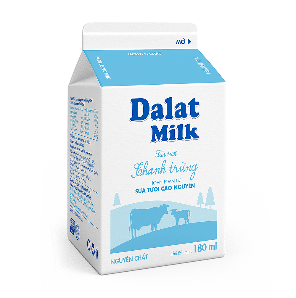 Sữa thanh trùng Dalat Milk không đường ảnh 1