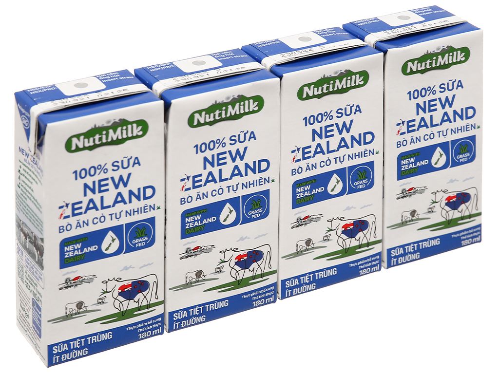 Sữa tiệt trùng ít đường NutiMilk 100% sữa New Zealand ảnh 2