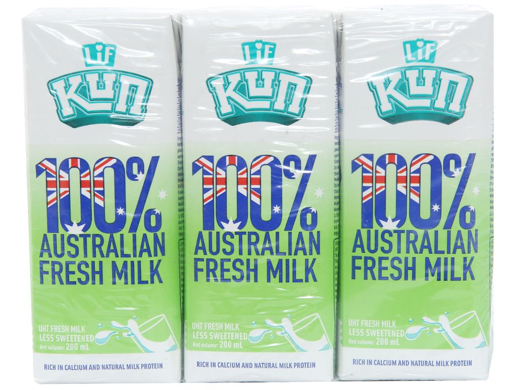 Sữa tươi Úc Lif Kun ít đường ảnh 1