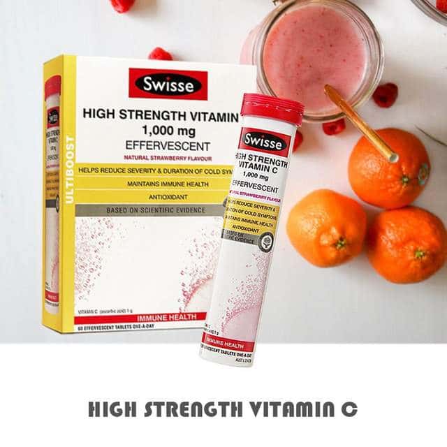 Swisse Ultiboost High Strength Vitamin C 60 Effervescent tablets ảnh 2