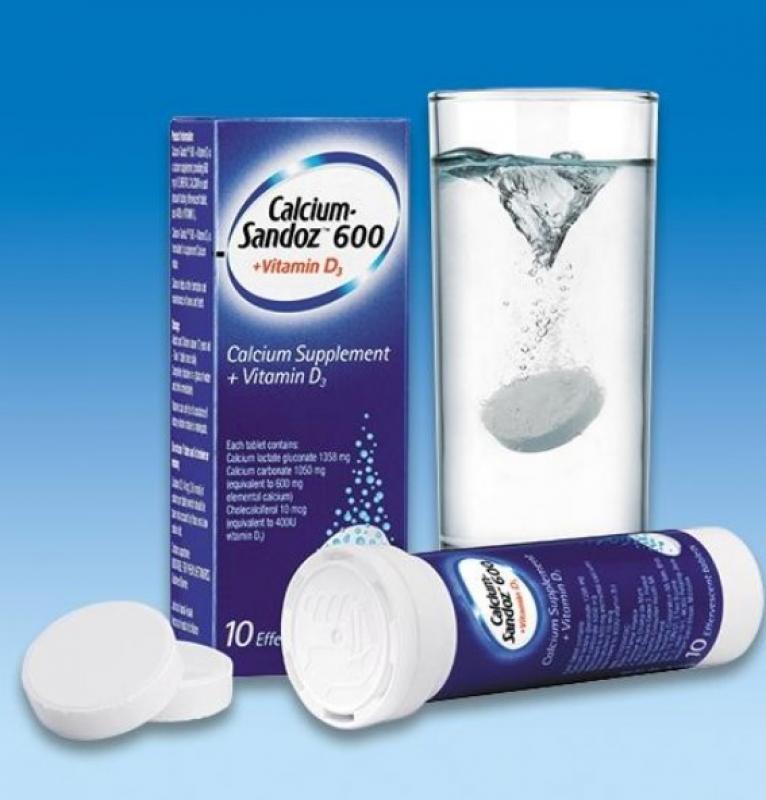 Viên sủi bổ sung Canxi và vitamin D Calcium Sandoz 600 + Vitamin D3 ảnh 1