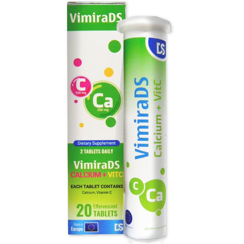 Viên sủi bổ sung canxi và vitamin C VimiraDS Calcium + VitC ảnh 1