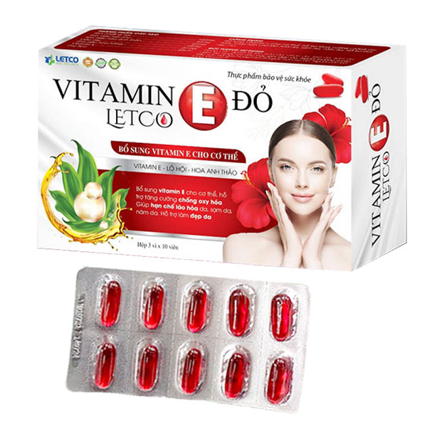 Viên uống Vitamin E Đỏ Letco ảnh 1